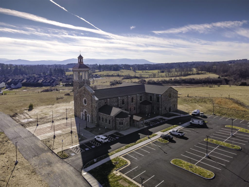 Aerial Photography of a church being built